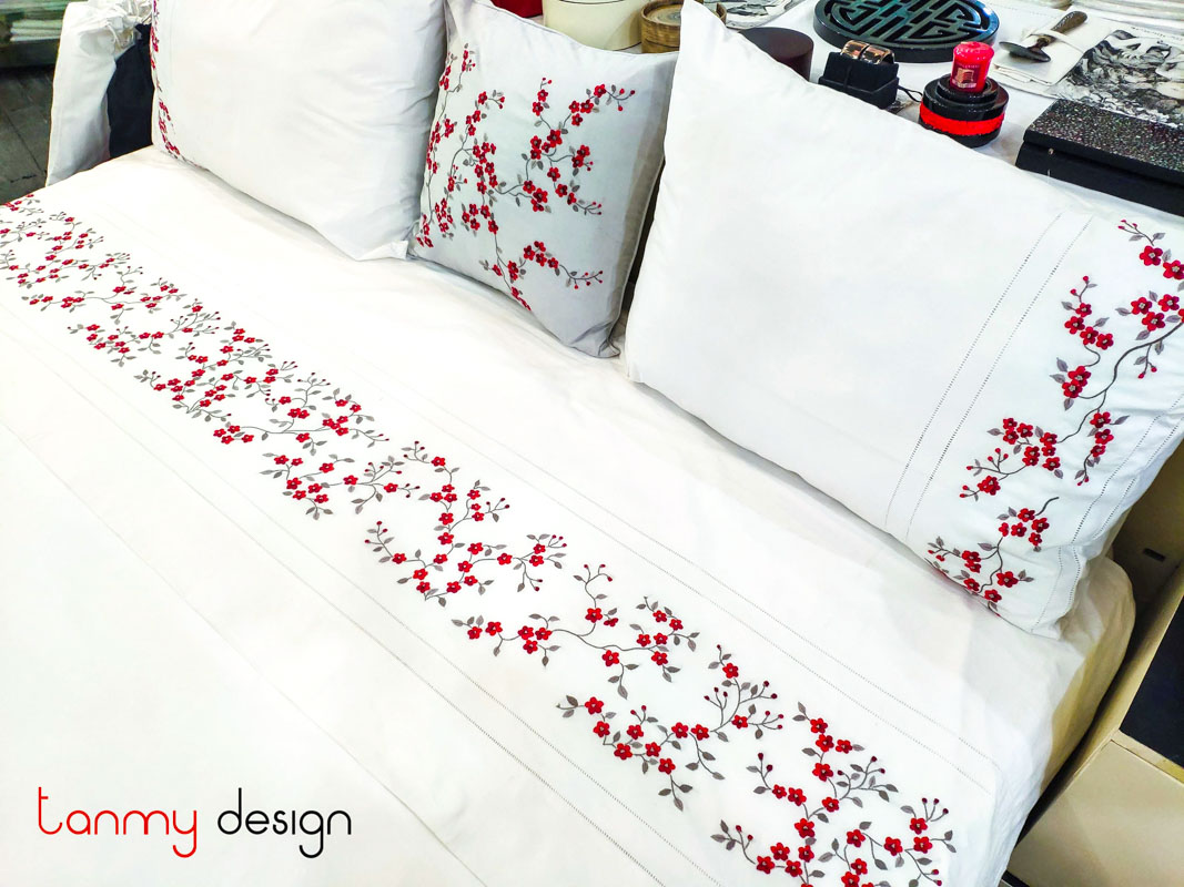 top-sheet-with-2-pillowcases-red-string-peach-blossom-embroidery